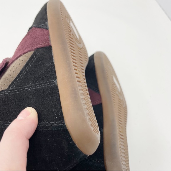 Ash Limited Bowie Wedge Sneaker Suede - Worn once - Size 40 Black Burgundy - Picture 8 of 10